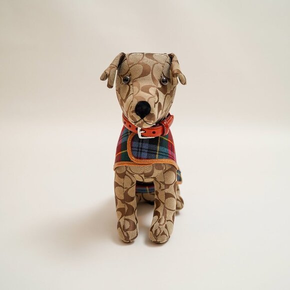 Rare 90's Coach Stuffed Monogram Dog - Picture 1 of 9
